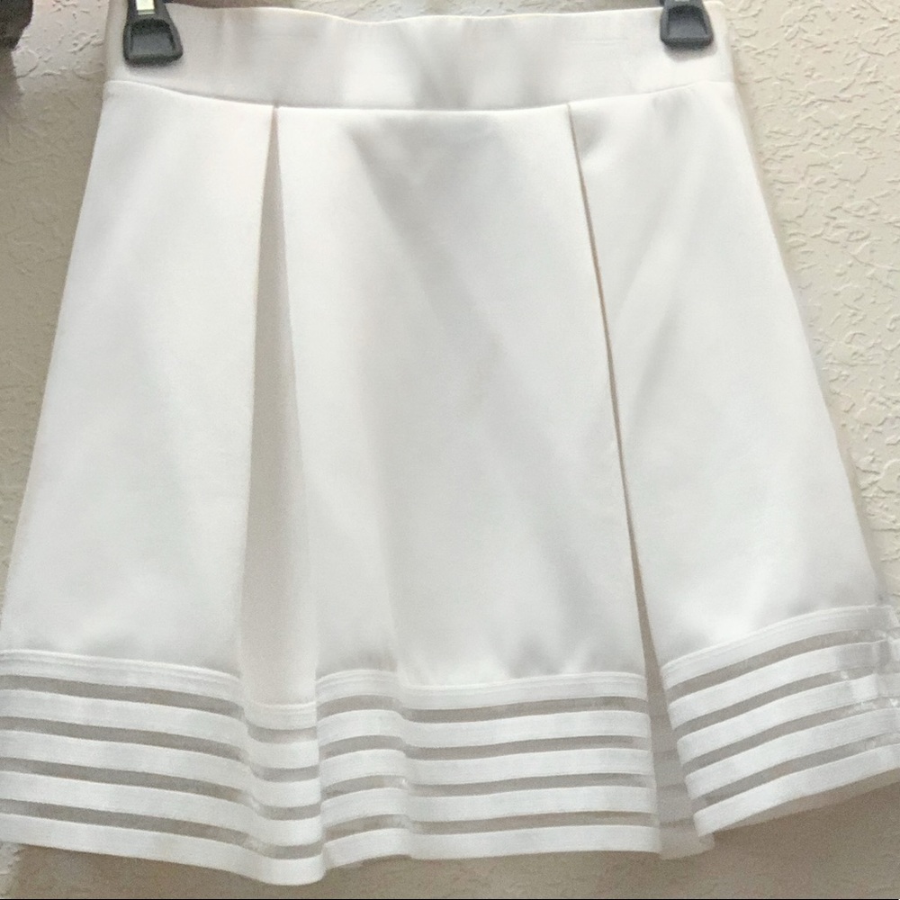 Material Girl White, Pleated, Mesh Skirt